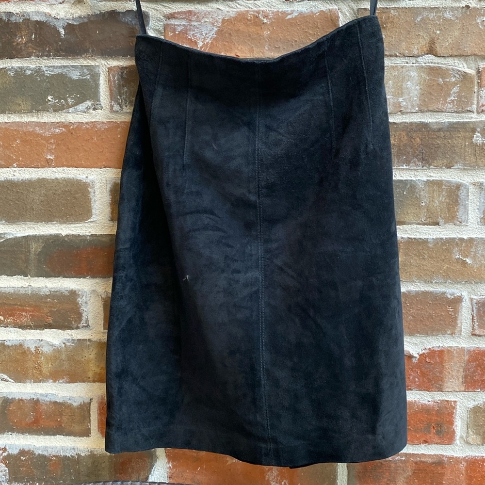 Evan Davies black suede skirt